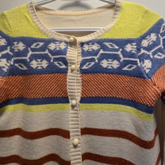 FIVE PLUS Women's Multi-Stripes Graphic Print L/Sleeves Cardigan - Size Small - Picture 14 of 14